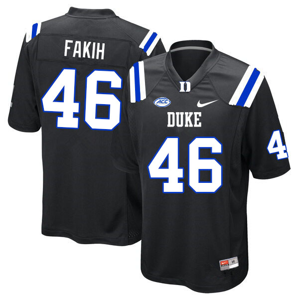 Men #46 Adam Fakih Duke Blue Devils College Football Jerseys Sale-Black